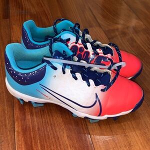 Nike Kids' Bright Red and Navy football baseball cleats size 4y